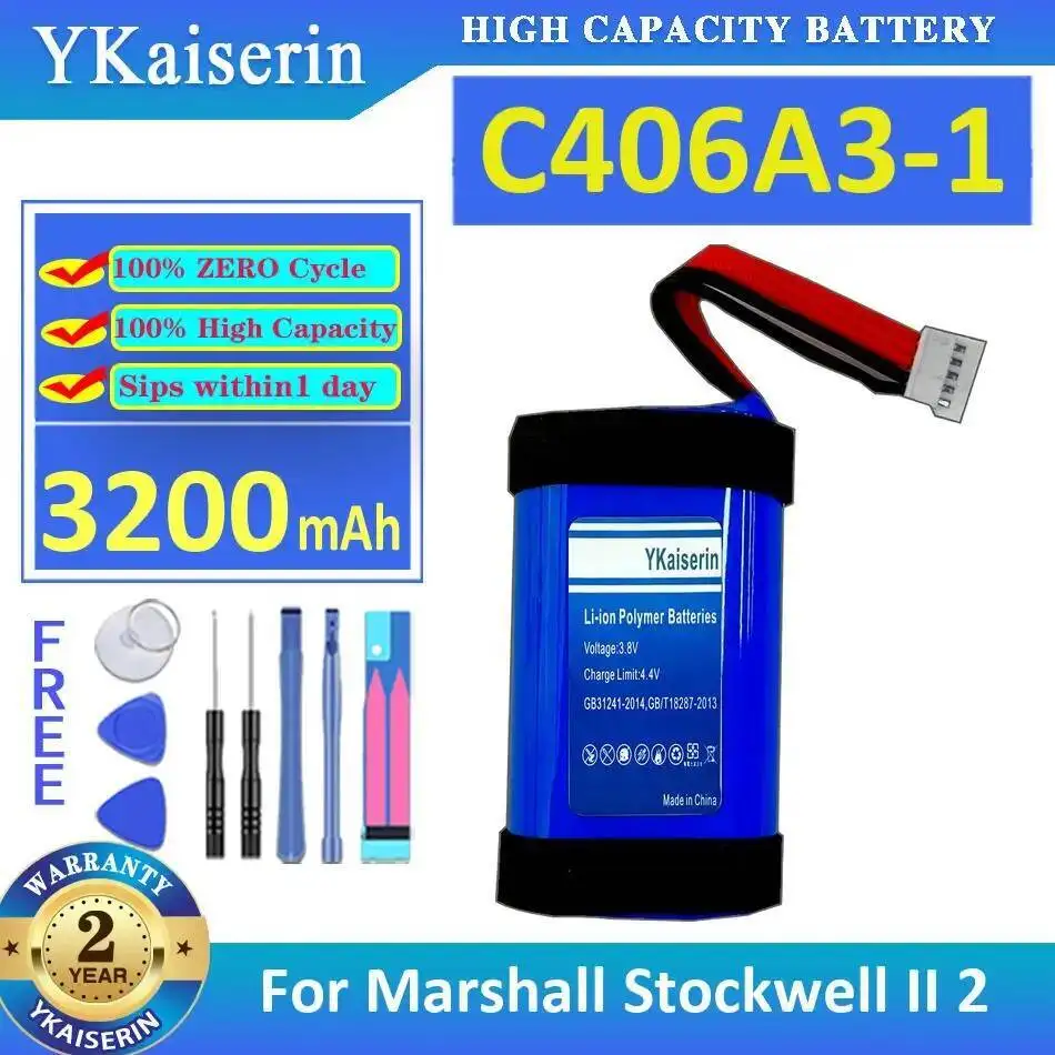 

Для Marshall Stockwell II 2 Высокопроизводительная хорошая низкотемпературная батарея динамика C406A3-1 3200 мАч