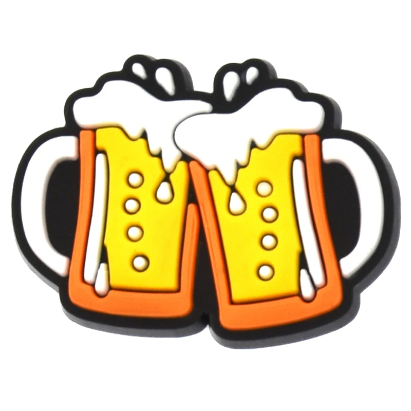 Dijes de zapatos de cerveza para Crocs, sandalias, zuecos, alfileres, insignias, niños, niñas, Jeans, decoraciones, hebilla, accesorios para zapatos