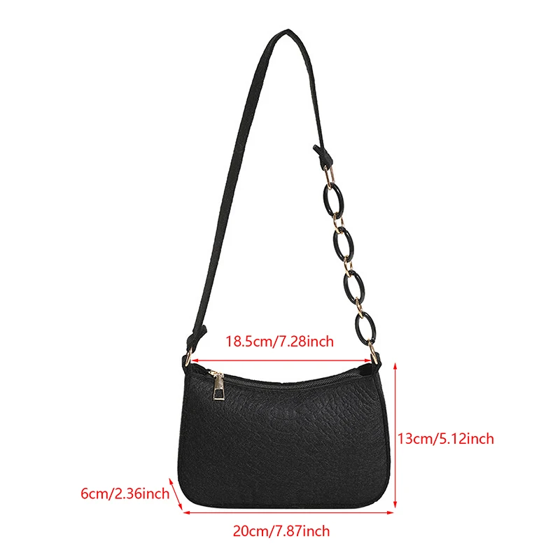 Fashion Felt Shoulder Bags For Women Women\'s Subaxillary Bag Design Advanced Texture Armpit Handbags Purses Crescent Saddle Bag