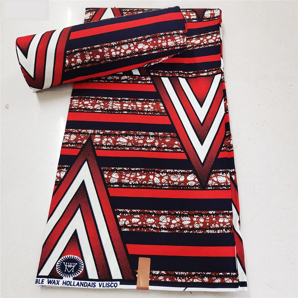 

African Cotton Wax Batik Fabric,Spring Summer Dress Pants Cushion Curtains Red Black Stripe Fabric,DIY Sewing Material R821
