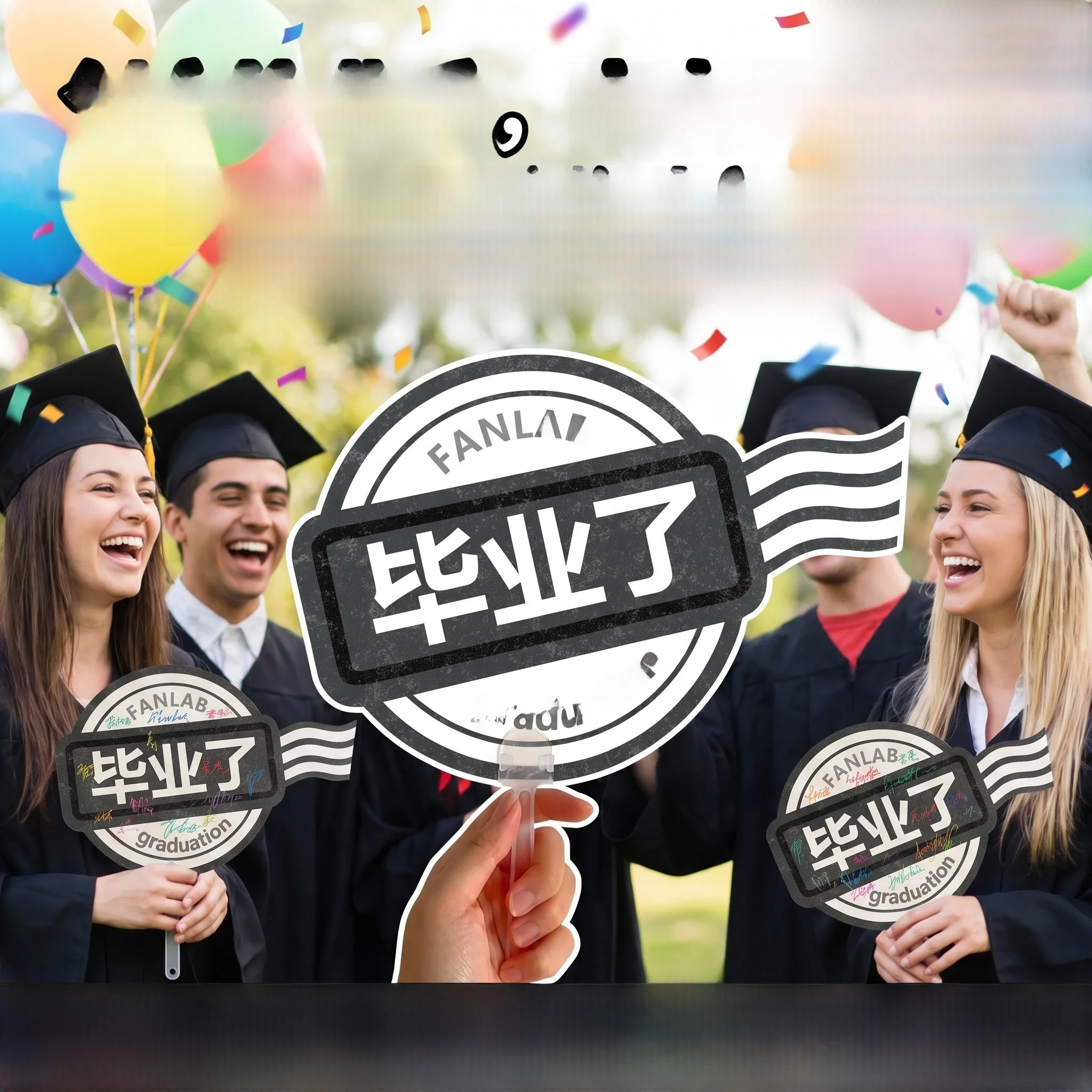 

Portable Fan Graduation Handheld Durable Signature Memorial Summer Fan Home Daily Use Portable Fans Accessories