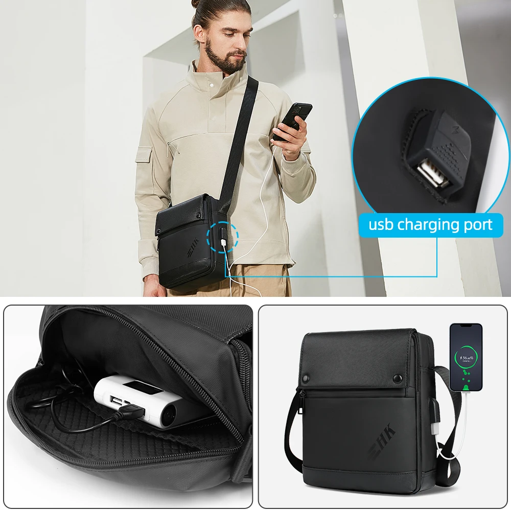 Imagem -06 - Luxury Mens Crossbody Shoulder Bags para 11 Polegada Ipad Homem Handbag Multifuncional Messenger Bolsa Travel Kettle Pack Alta Qualidade hk