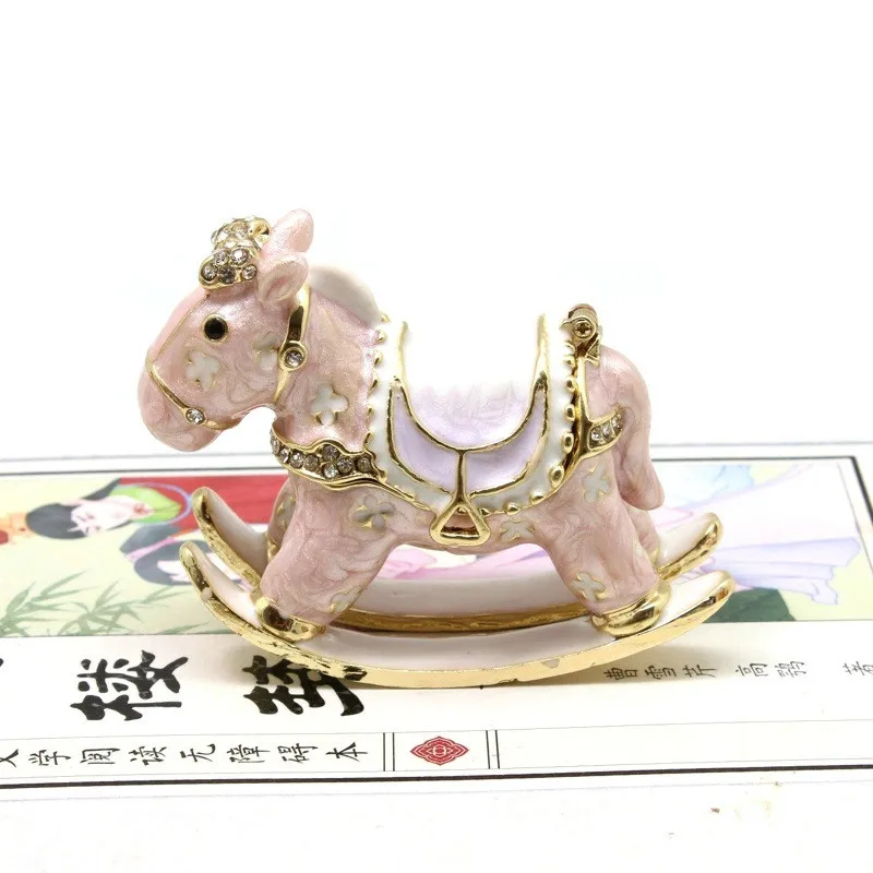 Rocking Horse Trinket Boxes Jewelry Decor Ring Earrings Holder Organizer Storage Box Birthday Gifts for Girl