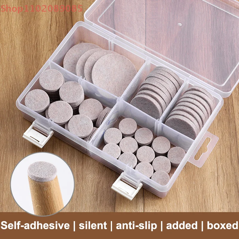 

100/128pcs Self Adhesive Felt Chair Leg Pads Hardwood Floor Protector Mat Anti Scratch Pads
