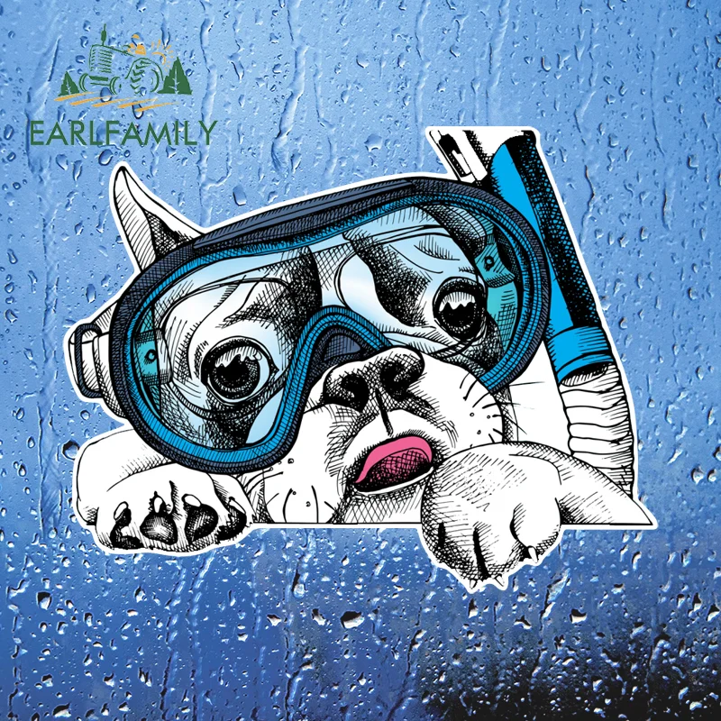 

EARLFAMILY Diver Cup Dog Peek автомобильные наклейки виниловая наклейка для автомобиля граффити водостойкие автомобильные аксессуары кемпер грузовик забавный декор