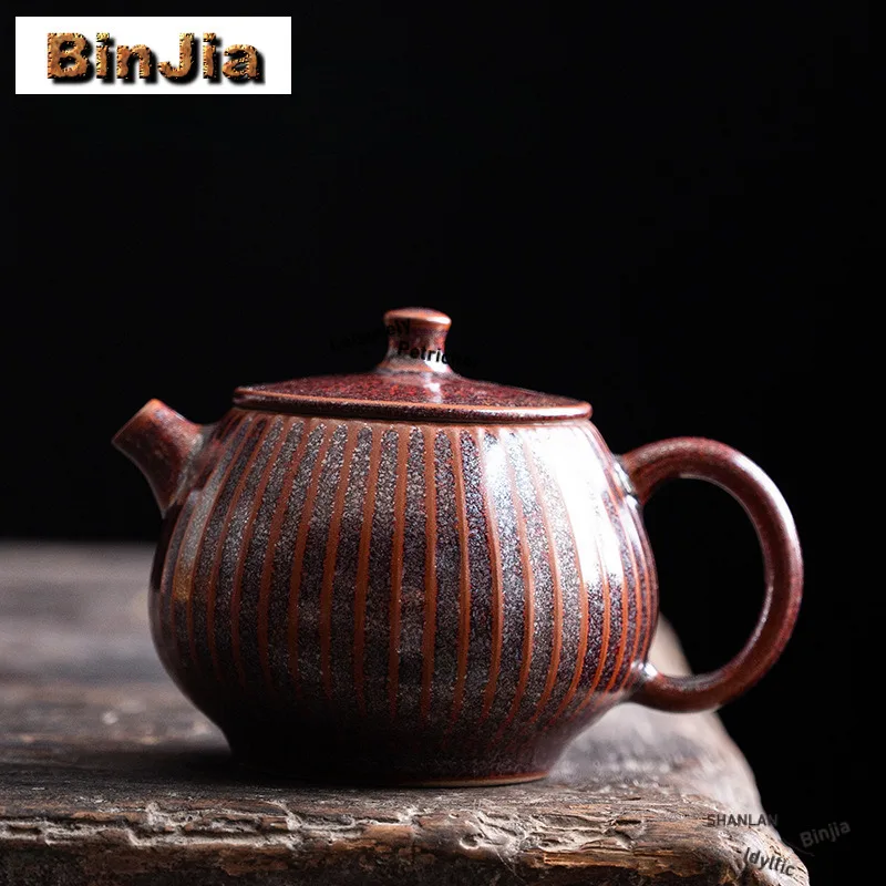 

160 мл печь для замены железа, ржавчины, глазурь, чайник, бутик, чайник для заварки чая, чайник с шариковым отверстием для чайных принадлежностей, украшения