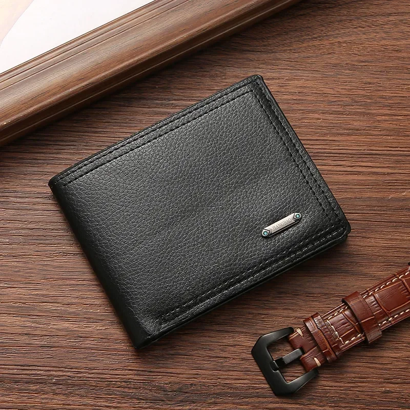 

New Men Short Bifold Faux Leather Masculina Billeteras Credit ID Card Holder Wallet Billfold Purse Clutch Solid Hombre Business