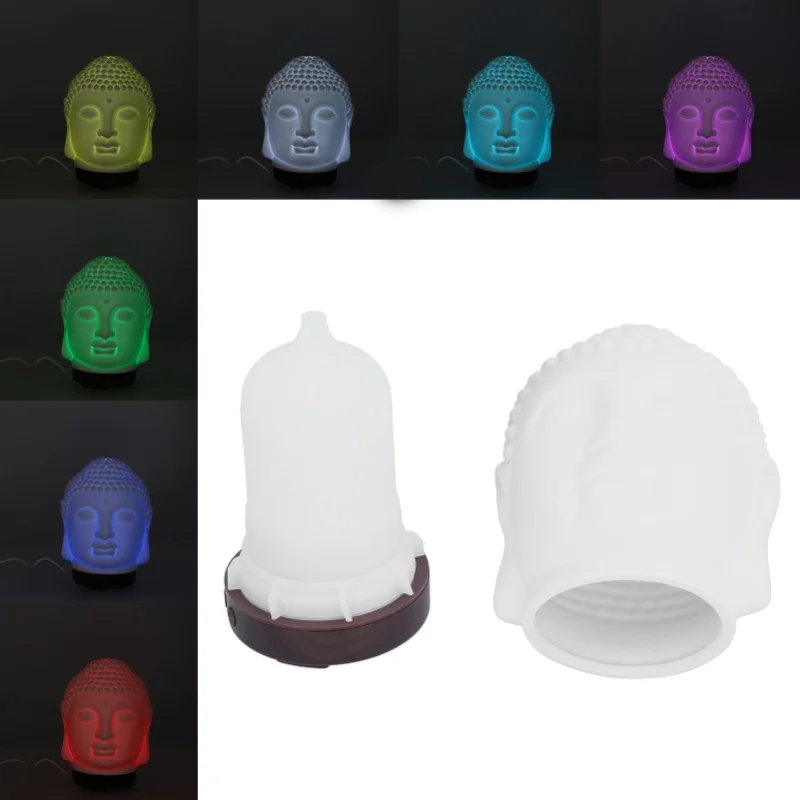 

100-200ml Ceramic Humidifier Buddha Shaped Aroma Diffuser With Night Light