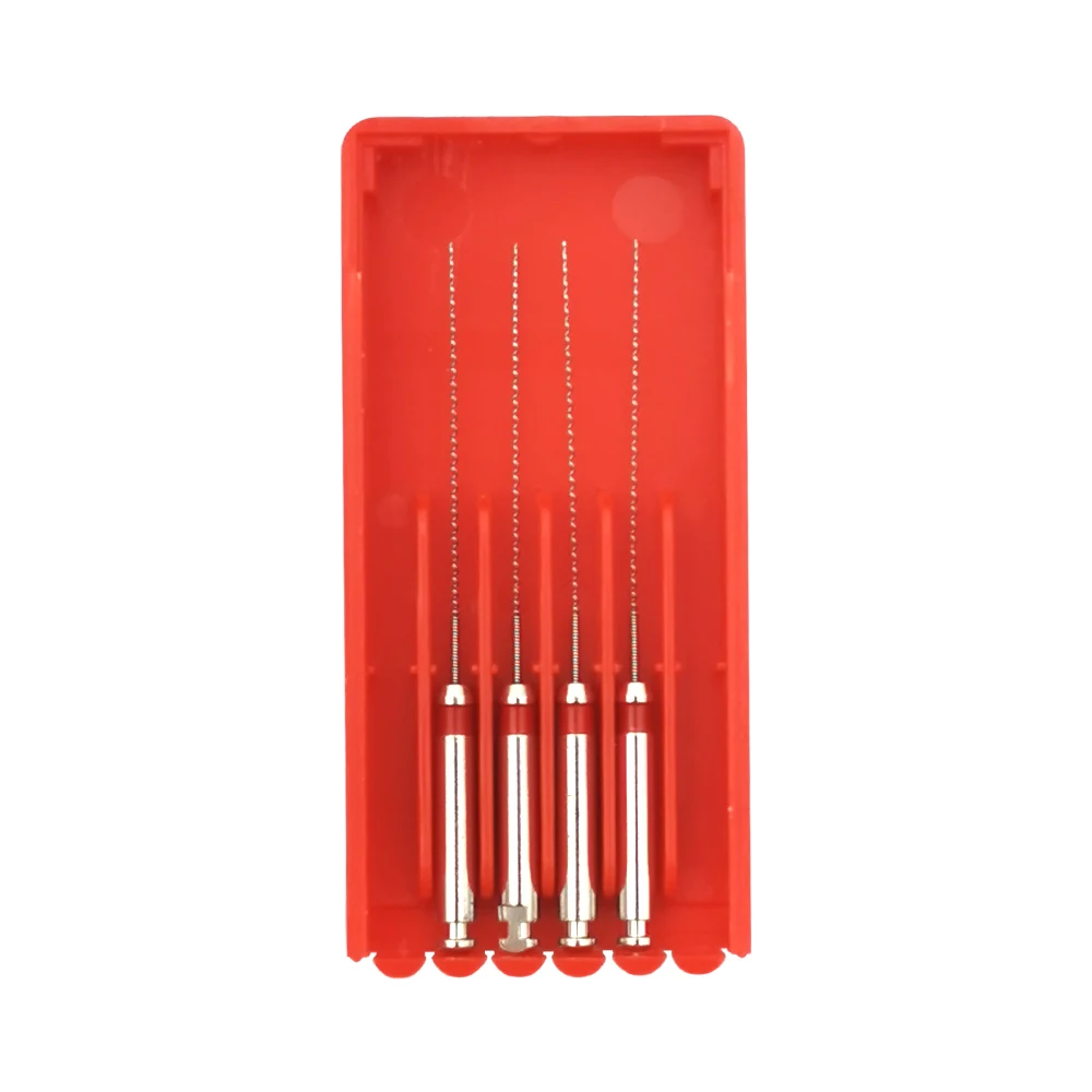 12box Dental Paste Carriers Red 1# 1-4# 2# Engine Use Dental Spiral Lentulos Stainless Steel Root Canal Filling Paste Dental