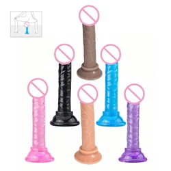 14CM Soft Jelly Small Dildo Realistic Fake Dick Suction Cup Penis Vagina Anal Massage Dildo Sex Toys for Women Couples