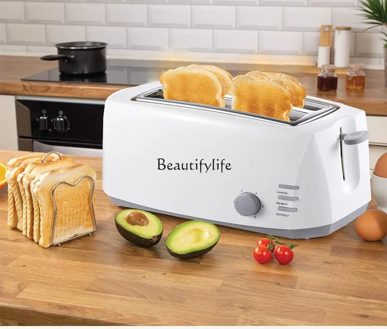 Toaster Household and Commercial Two Pieces Barbecue Buns Machine Four Pieces Long Slot Baking Cake