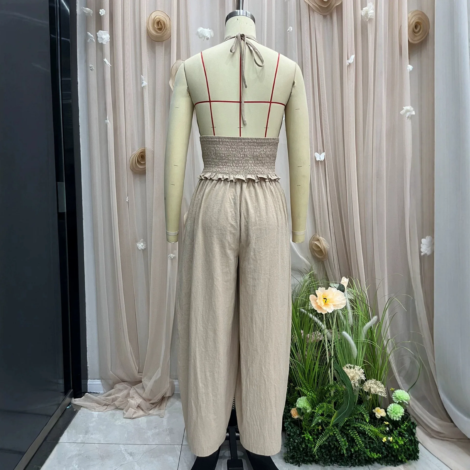 เสื้อครอปคอวีแบบผูกคอสไตล์โบฮี - Fabric Weight Set บทวิจารณ์และราคา
