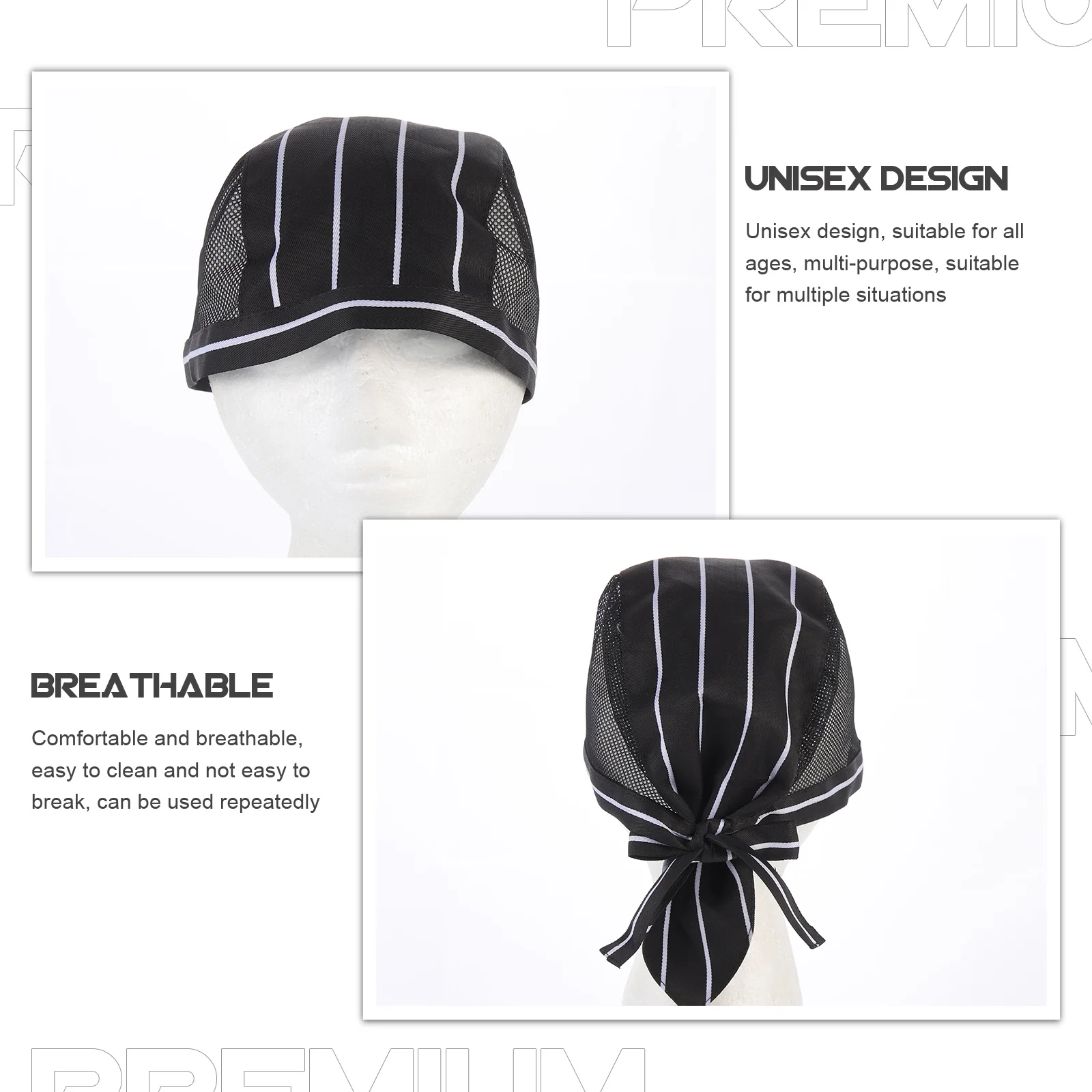 Cappello turbante da cuoco unisex regolabile confortevole traspirante pratico per ristorazione scuole ristoranti pub cucine commerciali