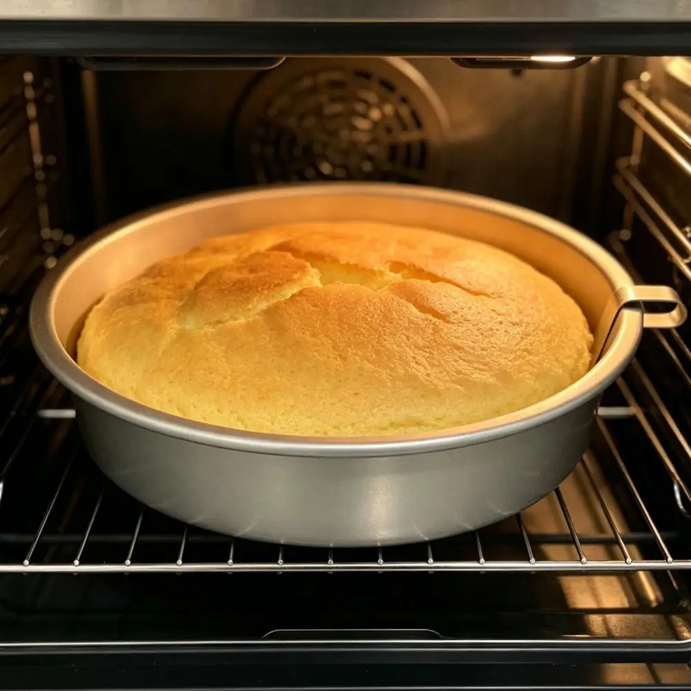 Rotatable Blade Cake Pan 9 Inch Round Cake Pan with Swivel Blade Carbon Steel Non-stick Baking Mold Leak-proof Design 360°