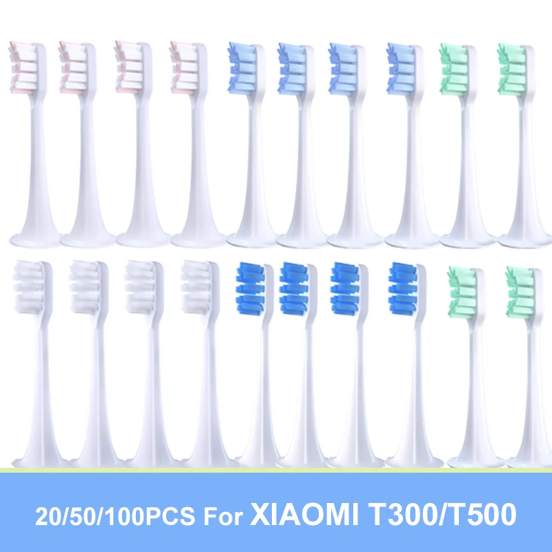 

20/50/100PCS Replacement Brush Heads For XIAOMI T300/T500 Sonic Oral Care Soft Electric Toothbrush Heads Vacuum Wholesale DuPont