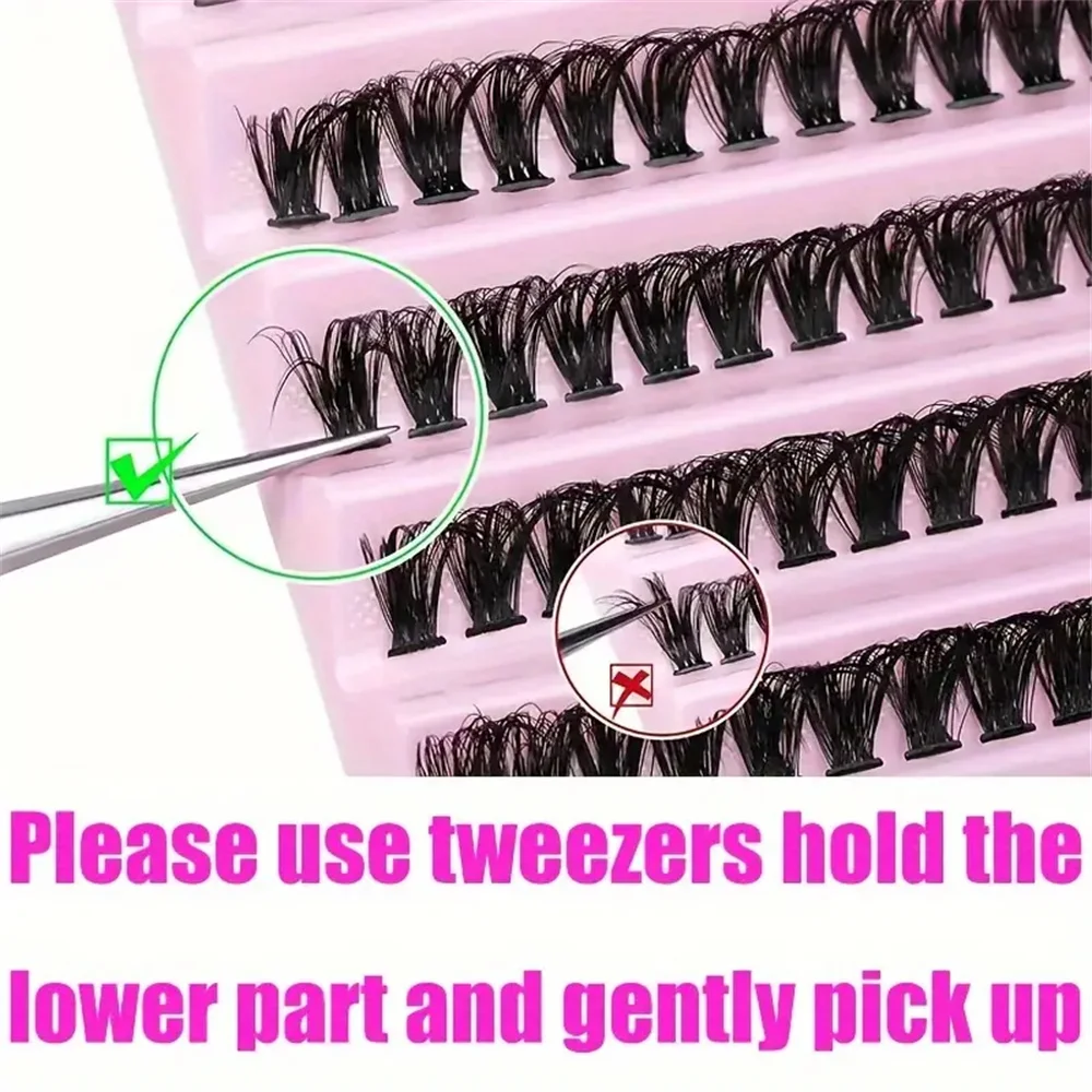 140 peças de clusters de cílios cílios aparência natural extensão de cílios finos 9-16mm d curling cílios postiços fofos reutilizáveis