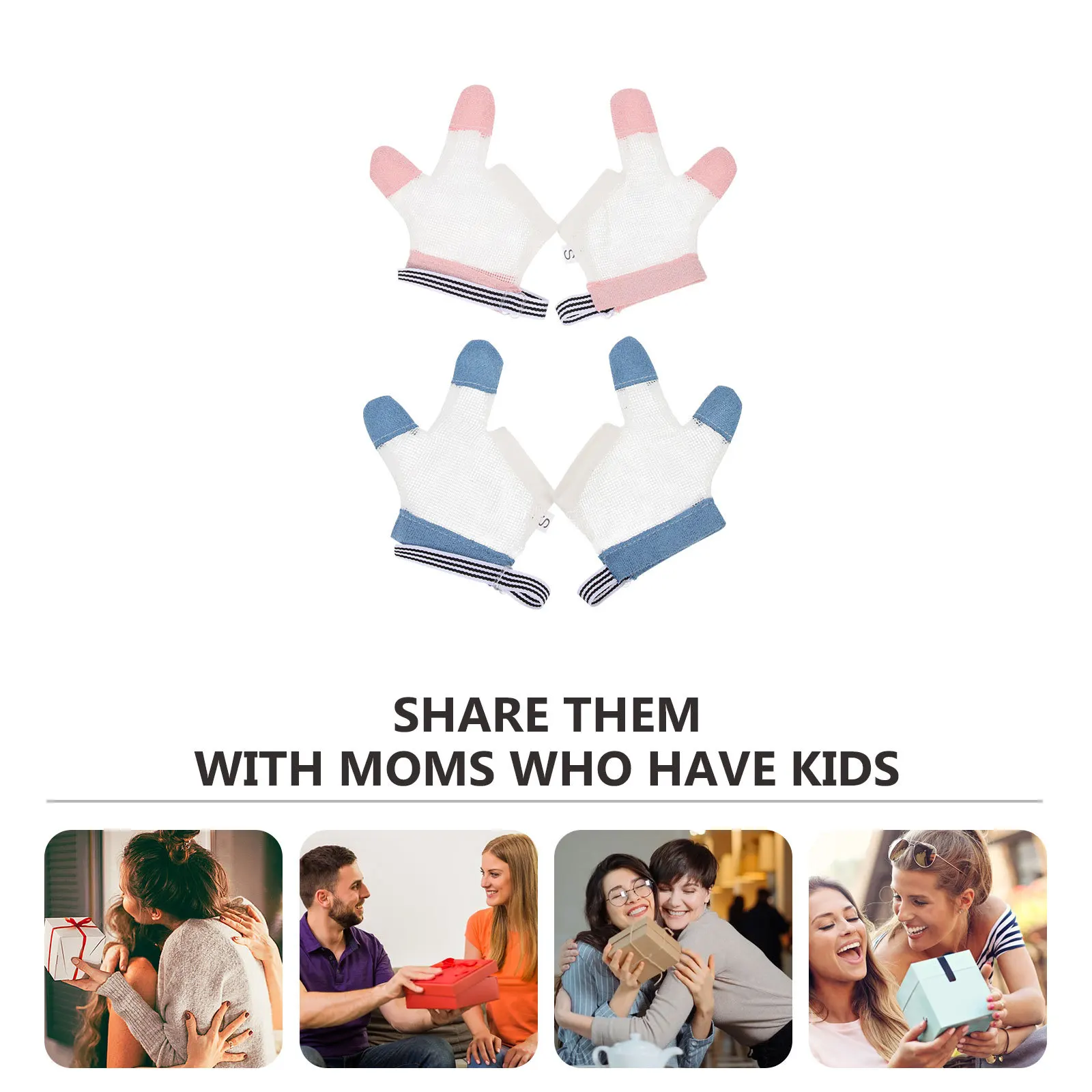 

2Pairs Finger Sucking Stop Gloves Baby Breathable Comfortable Anti Nail Biting Protector Infant Thumb Guard Stop Tool