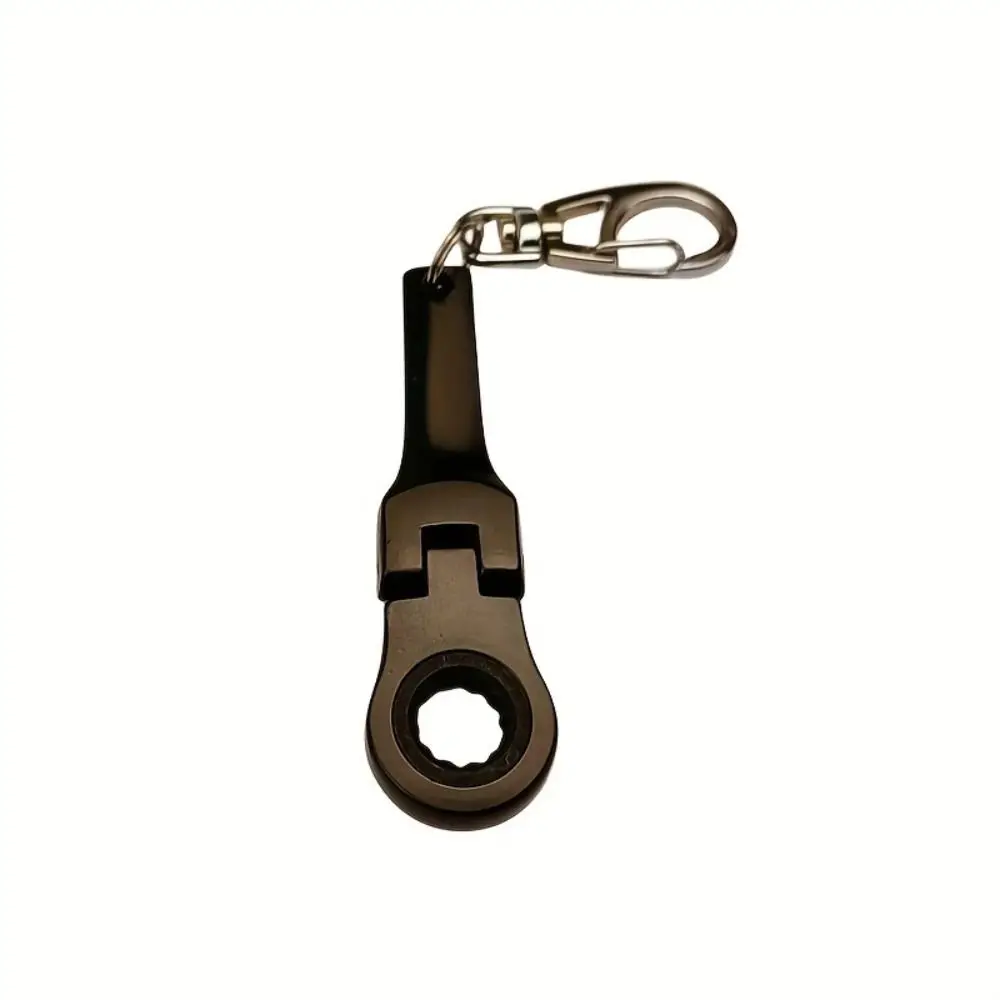 Durable 10mm Ratchet Wrench Metal Adjustable Mini Keychain Keyring Handle Tool Key Chain