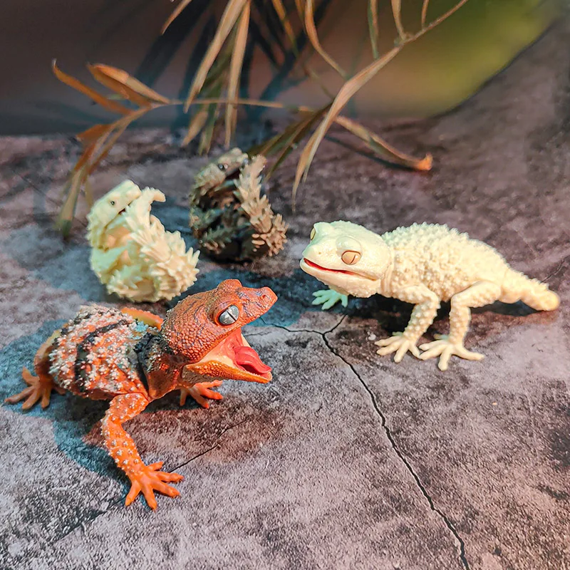 SO-TA Gashapon Capsule Toy Lizard Action Figure Gachapon Pet Reptiles Armadillo Girdled Lizard Figure Echinoderma Gecko Model