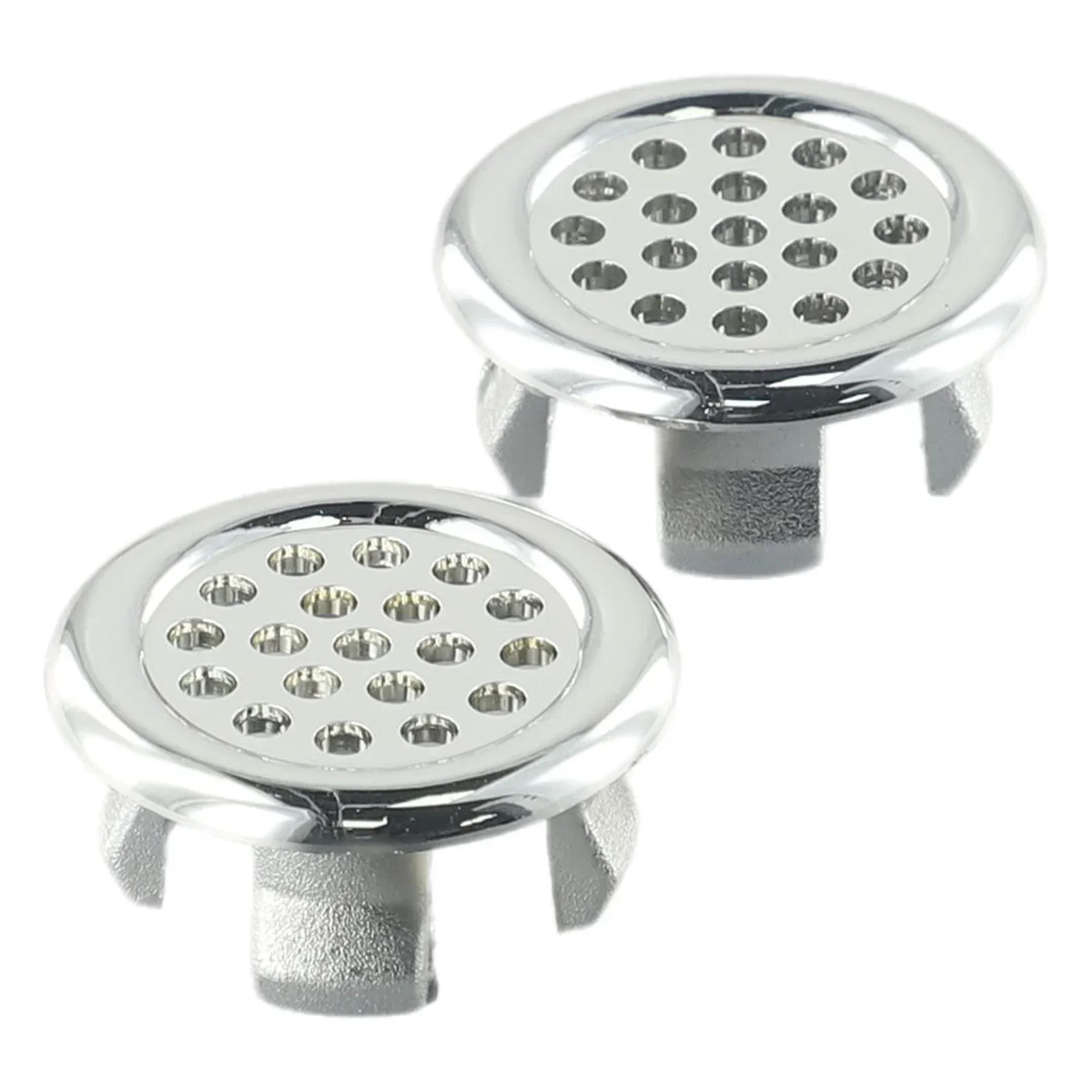 2pcs Bathroom Basin Sink Overflow Ring Electroplating Plastic Overflow Covers Basin/Sink Practical Replacement Hole Cover Cap