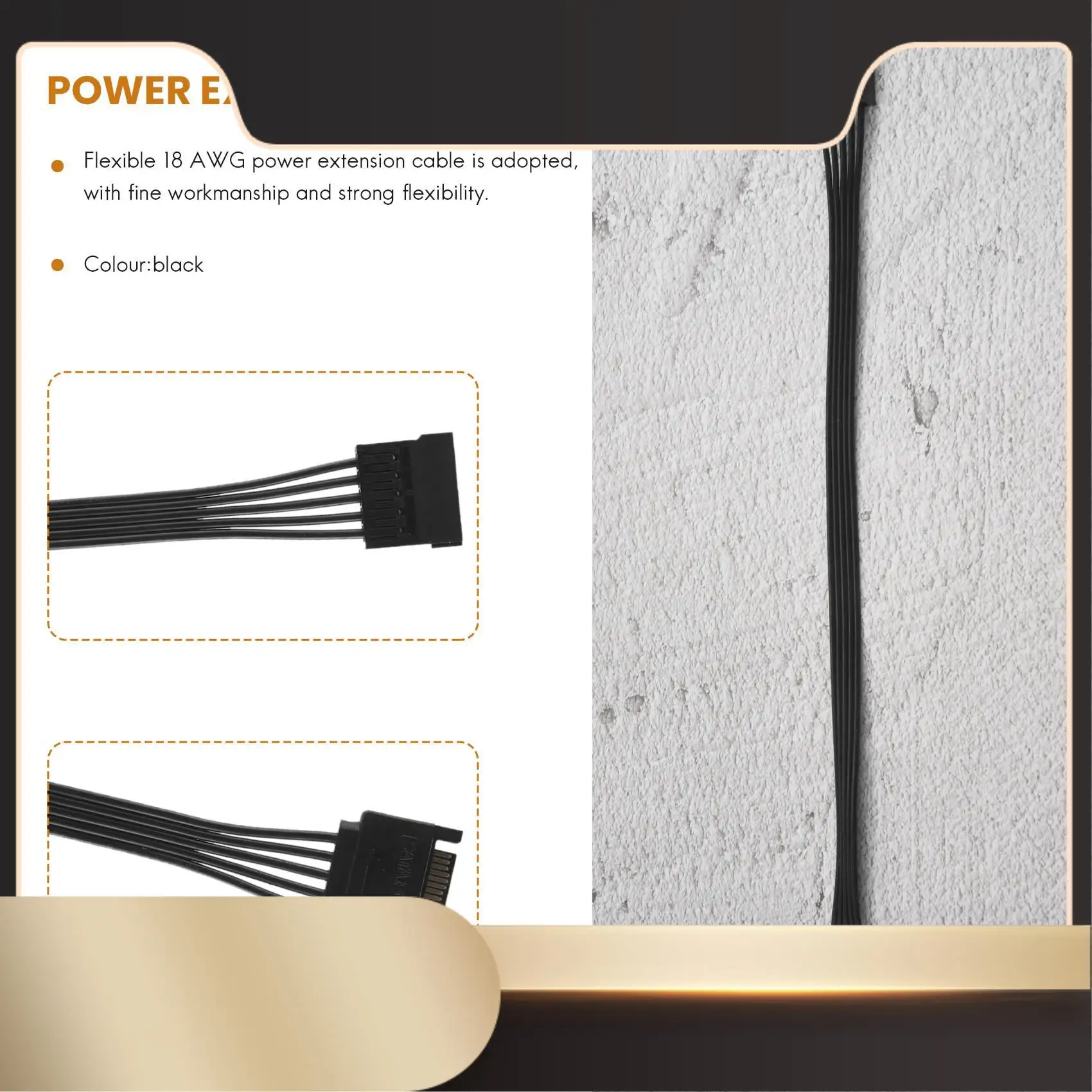 

Удлинительный кабель питания SATA, 15-контактный удлинитель SATA «папа-мама», адаптер кабеля питания для жесткого диска, жесткого диска, SSD, 30 см-N36R