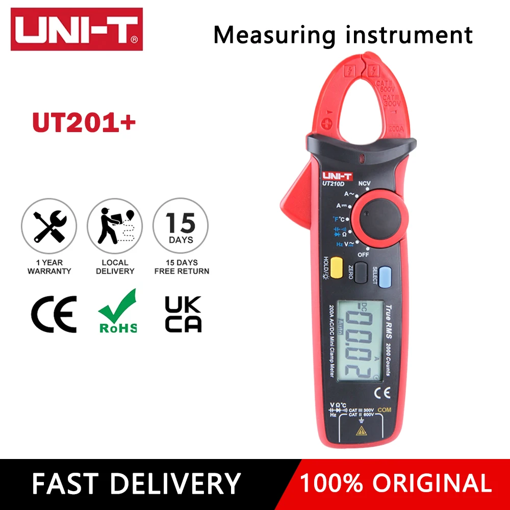 

UNI-T UT210D Clamp Meter Electrical Multi Tester True RMS Digital Multimeter Professional AC DC Current Pliers Ammeter