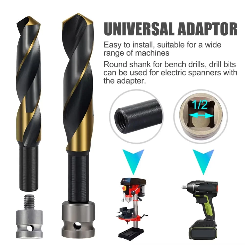

Black Gold Finish HSS Twist Drill Workshop Use Precision Drilling Immediate Penetration Reduced Drilling Force