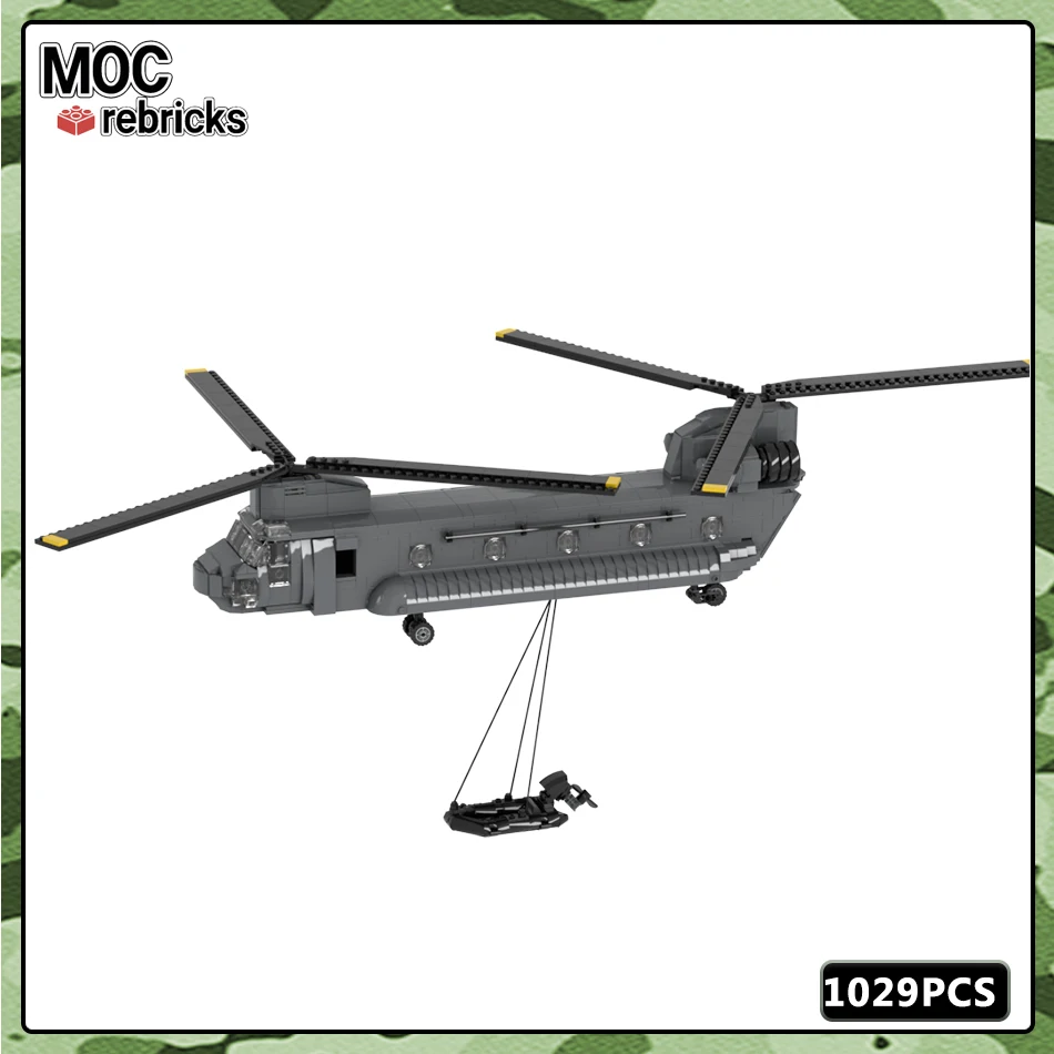 

Конструктор MOC Military Series WW2 CH-47 Chinook, современный набор деталей для самостоятельной сборки, детский подарок, развивающие игрушки