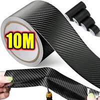 1-2pcs Nano Carbon Fiber Car Sticker Paste Protector Strip DIY Automotive Protective Film Auto Door Sill Side Anti Scratch Tape