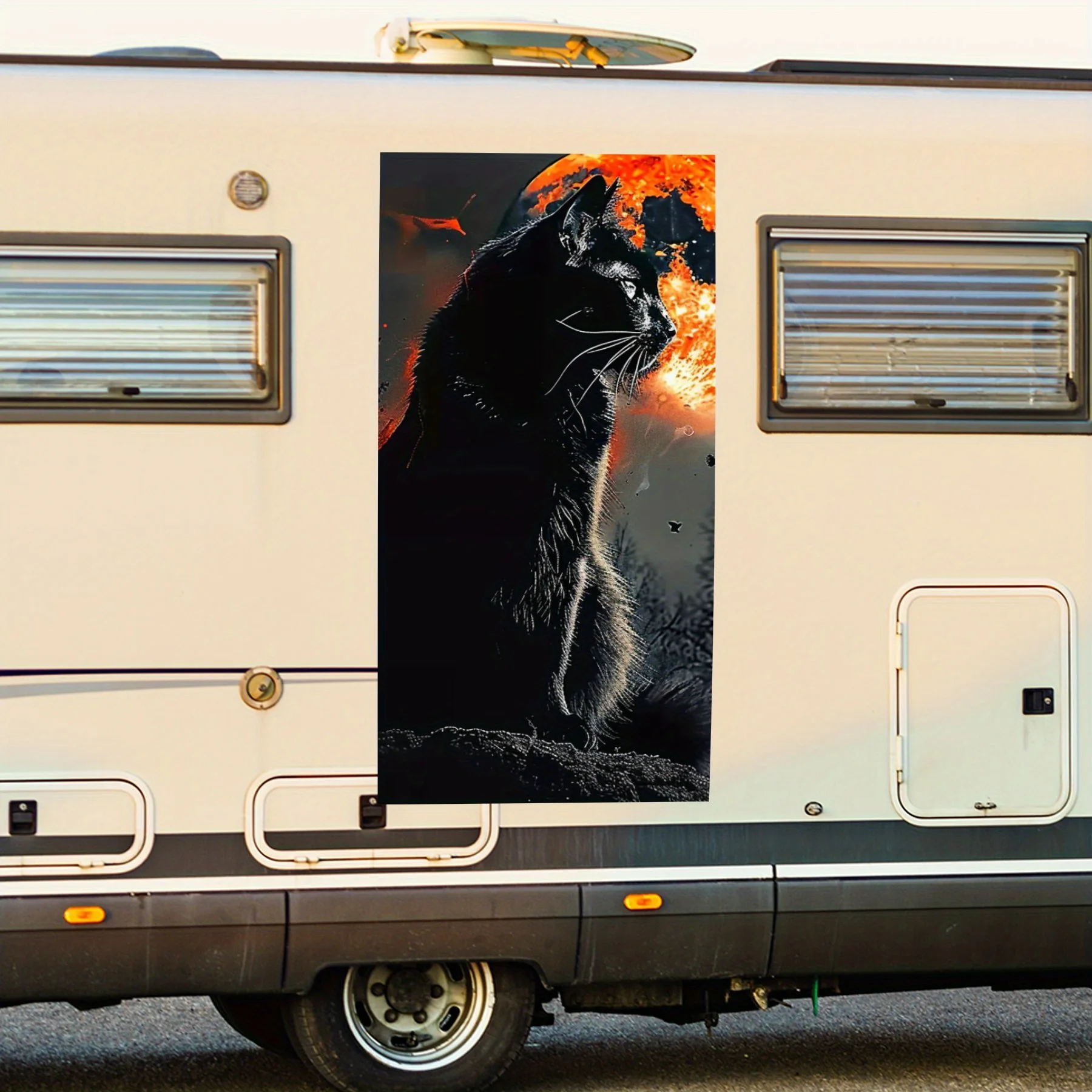 

Автомобильная наклейка Mystic Black Cat, виниловая наклейка на заднюю часть автомобиля, водонепроницаемые самоклеящиеся виниловые наклейки для хвоста и бампера автомобиля, украшение