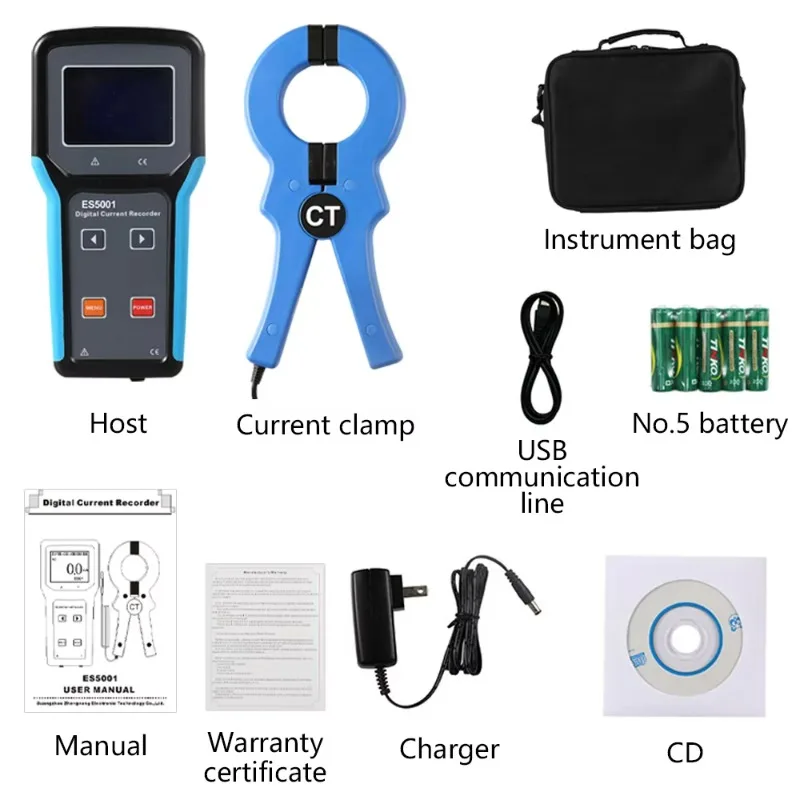 ES5001 Digital Clamp Meter Current Tester Upgrade AC 0.0mA~ 1000A Leakage Current Ammeter Manufacturing