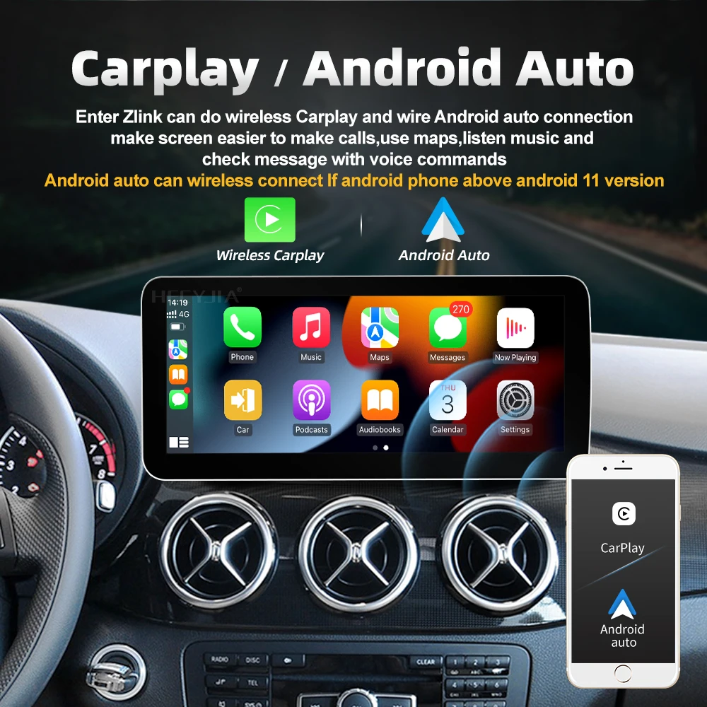 1920*720 Android Auto Carplay Audio Car Stereo Radio Car for Mercedes B Class W246 2011-2018