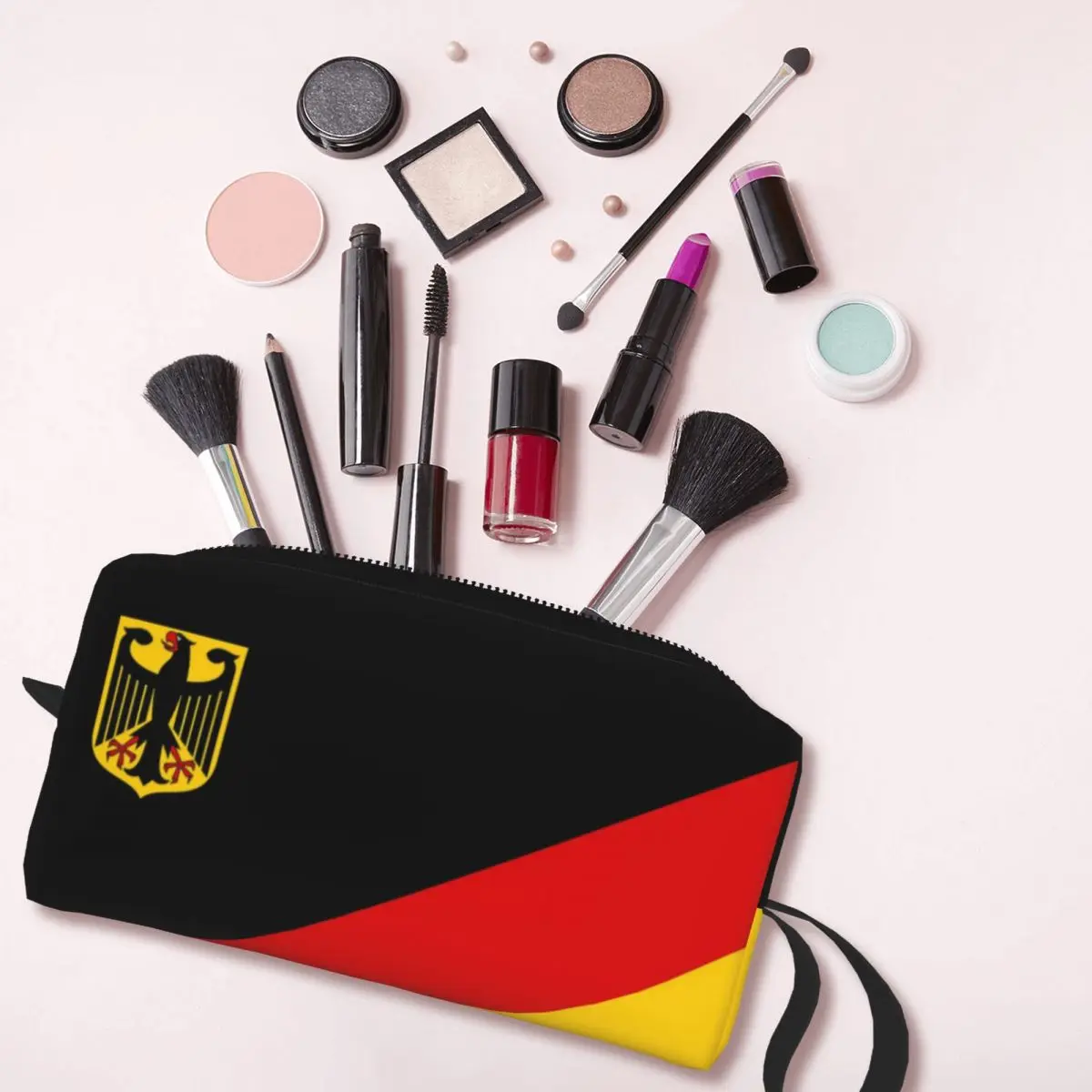 German Flag Toiletry Bag for Women Coat of Arms of Germany Makeup Cosmetic Organizer Lady Beauty Storage Bags Dopp Kit Case Box