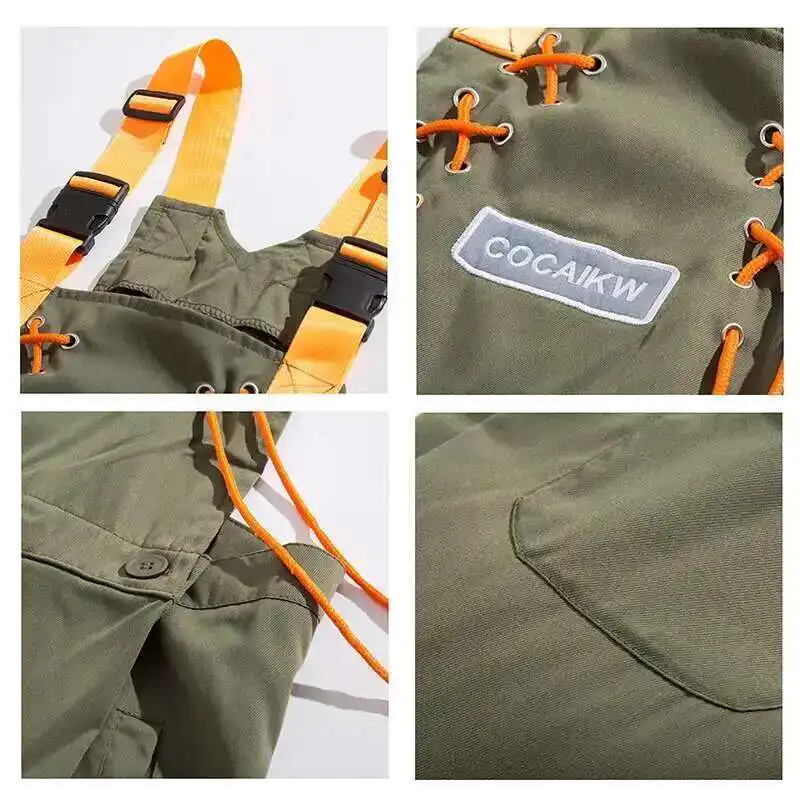 High street workwear macacão masculino e feminino na moda marca solta casual perna larga macacão casal esportes macacão perna reta