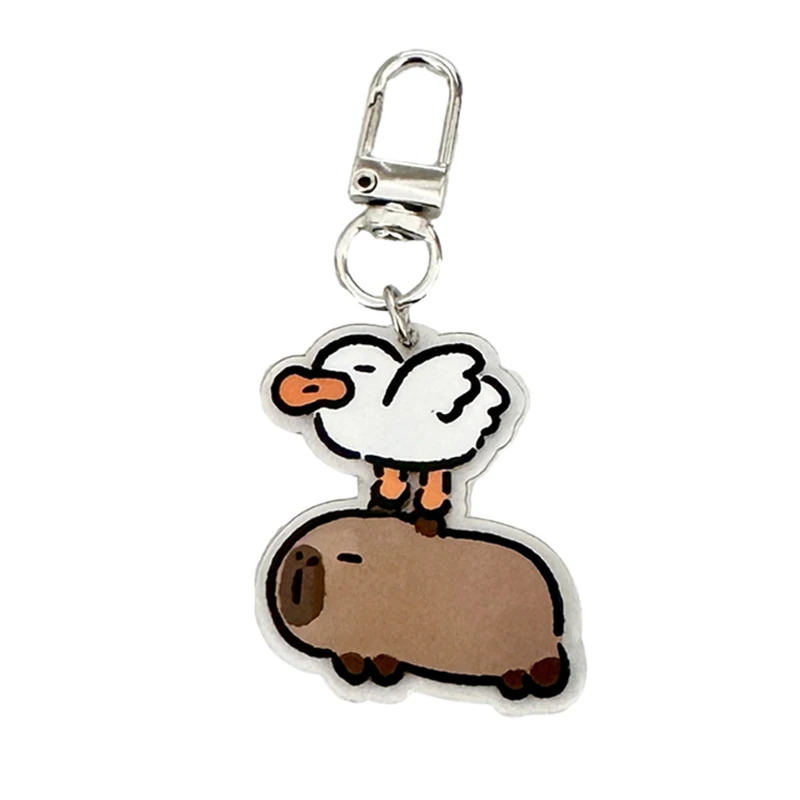 Mooie Cartoon Capybara Acryl Sleutelhanger Hanger Sleutelhanger Voor Tas Hanger Accessoires Cadeau