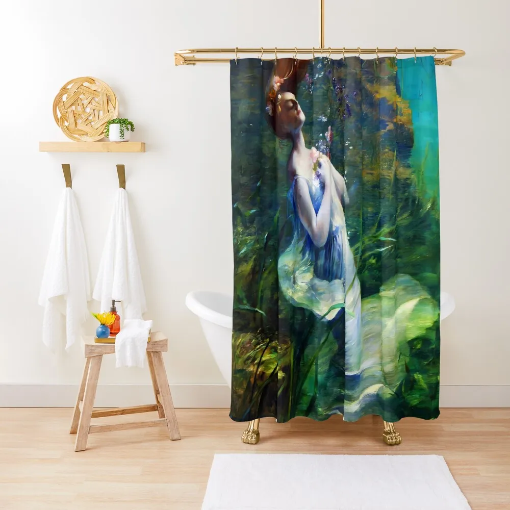 

Ophelia Drowning, 1895 by Paul Albert Steck Shower Curtain Transparent Bathroom Shower Shower For Bathroom Curtain
