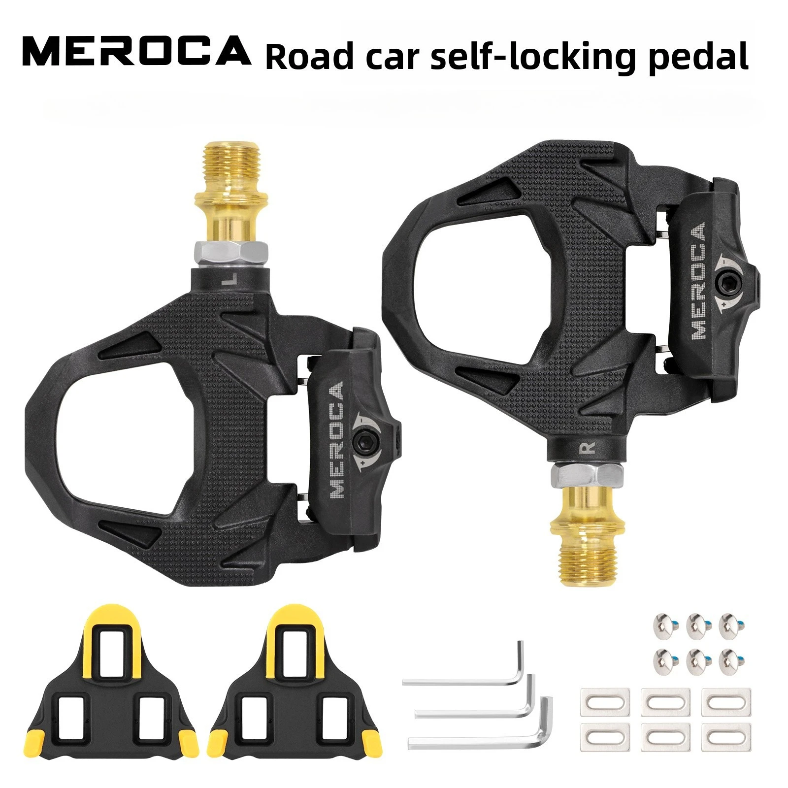 

MEROCA road bicycle lock pedal road bike lightweight self-locking foot pedal SPD system Peilin with locking plate pedal