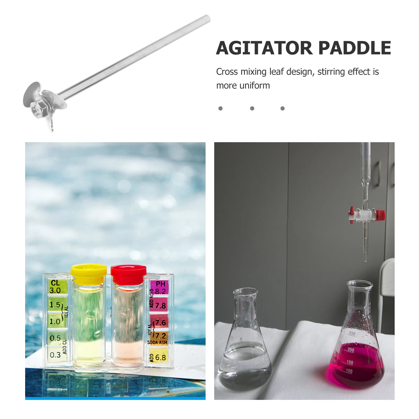 

Stirring Paddle Blade 3-Leaf 4cm Stir Rod 8x200mm Laboratory Chemistry Mixer Stainless Steel Tool Set Teaching Equipment
