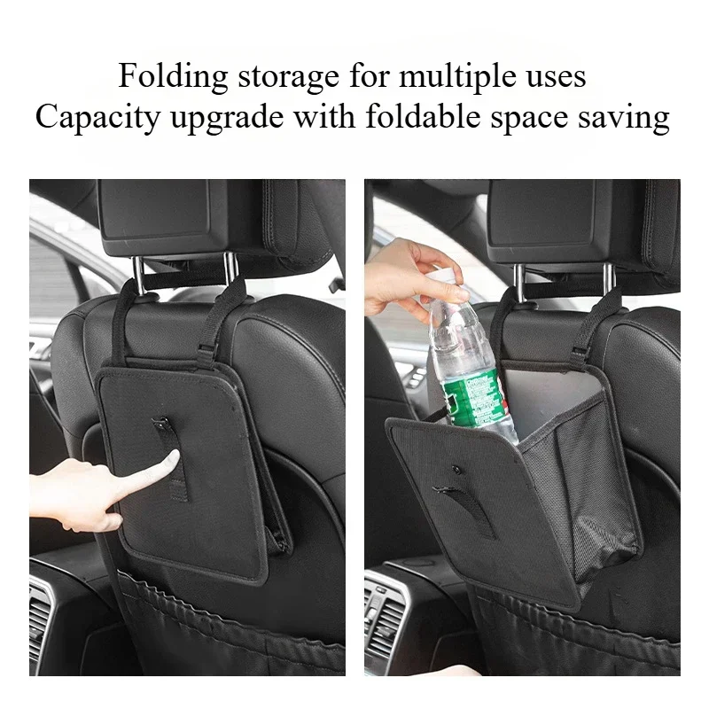 Car Mounted Garbage Bin Portable Hanging Garbage Basket Rear Storage Compartment Waterproof Garbage Bin Storage Box Car Trash