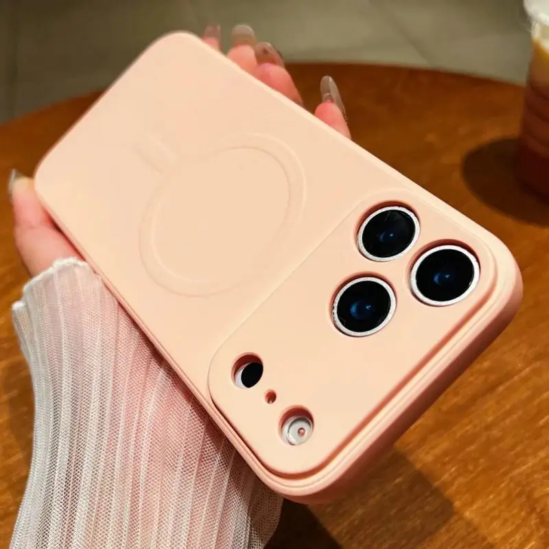 الأصلي السائل سيليكون ل Magsafe جراب هاتف آيفون 17 برو ماكس 16 15 14 13 Mini 12 11 17 برو الهواء المغناطيسي فوندا غطاء