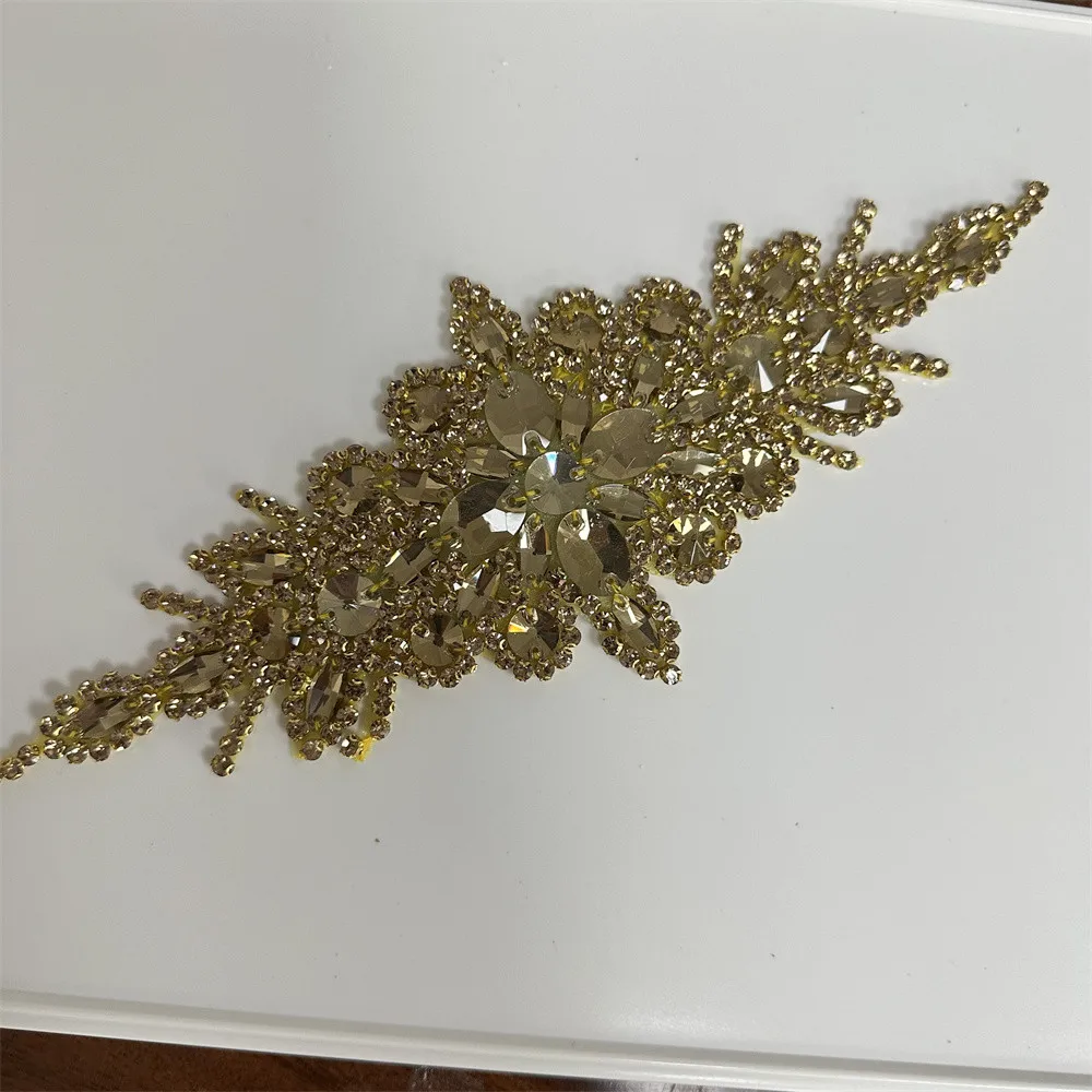 1 peça remendo de ferro com strass de diamante em apliques para vestido de casamento faixa de noiva roupa de noite