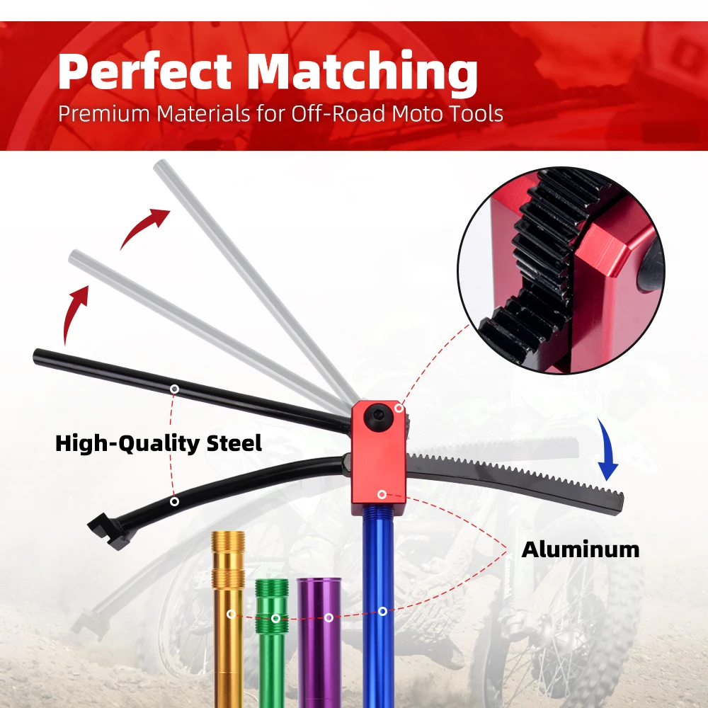 Herramientas de cambio de neumáticos de moto de cross para Enduro y Motocross, cambiador de neumáticos compacto para ruedas de 16 "-21", ejes de 15mm-25mm TC067