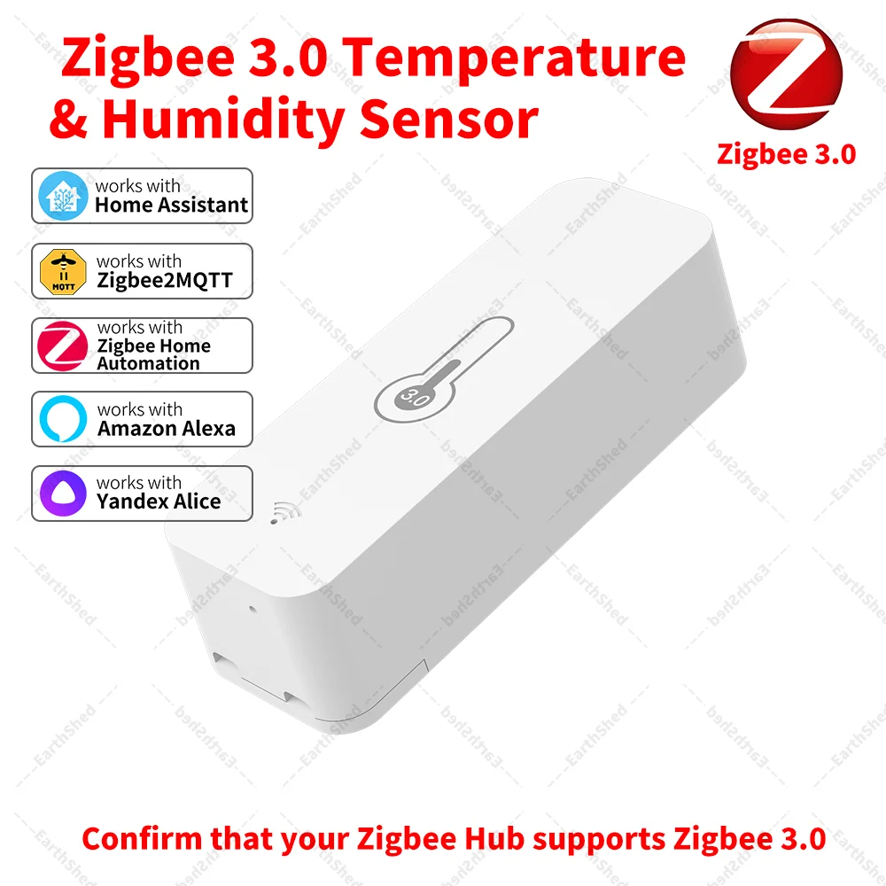 Zigbee 3.0 Temperature and Humidity Sensor Zigbee Hub Required Work with Home Assistant Yandex Alexa ZHA Zigbee2MQTT