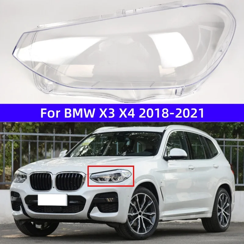 

For BMW X3 X4 2018 2019 2020 2021 Cars Accessories Replace A Transparent PC Lights Shell Headlights Glass