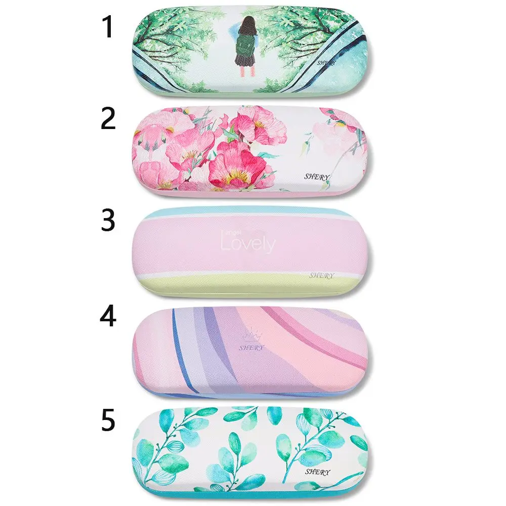 Fashionable Portable Glasses Case Small Fresh Leather Compression Storage Box Portable Mini Travel Holder Glasses Storage Case