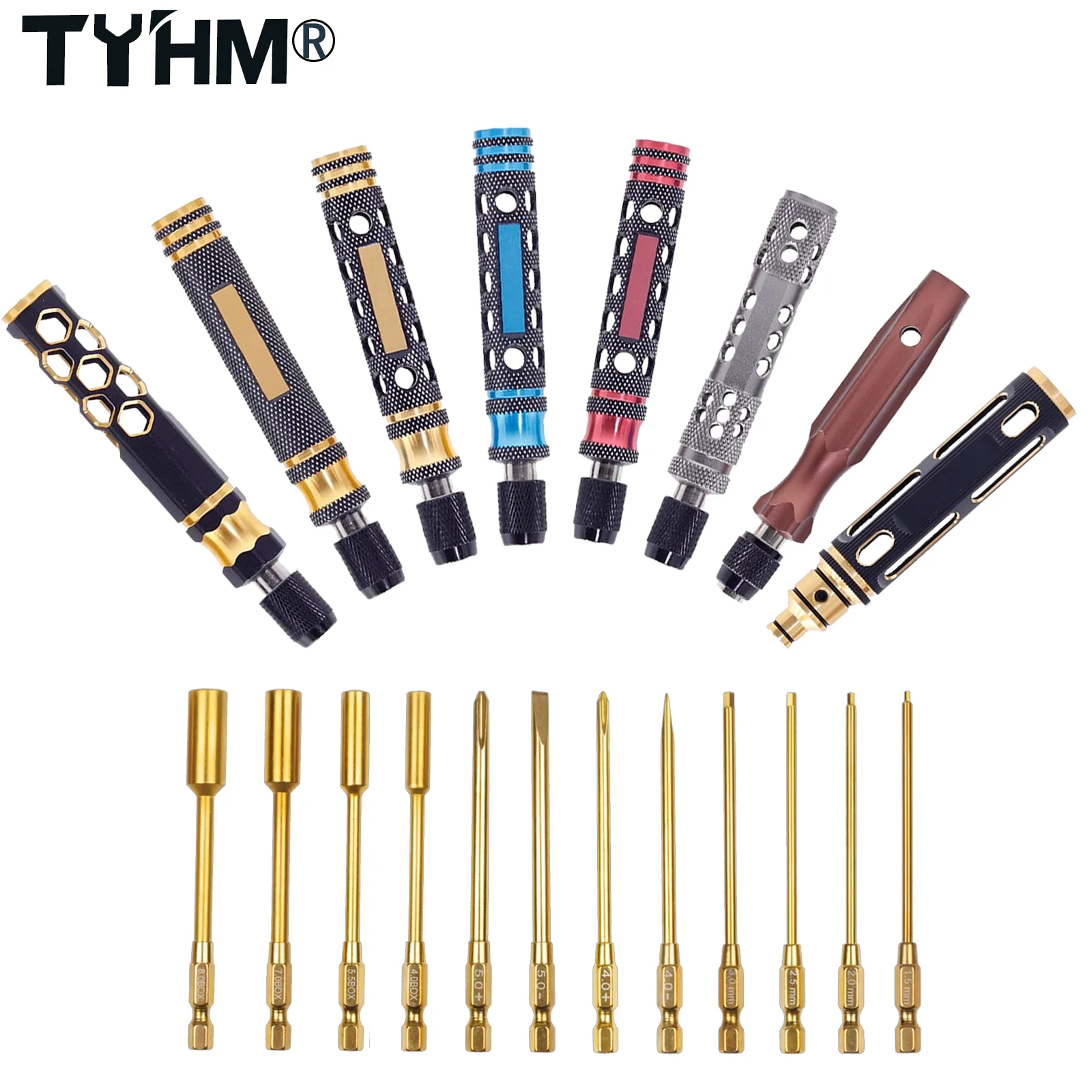 

4 in 1 Hexagon Screwdriver 1.5 2.0 2.5 3.0mm 6.35mm Quick Change Allen Key Hex Screws Wrench Tool for 1/8 1/10 RC Car SCX10 TRX4