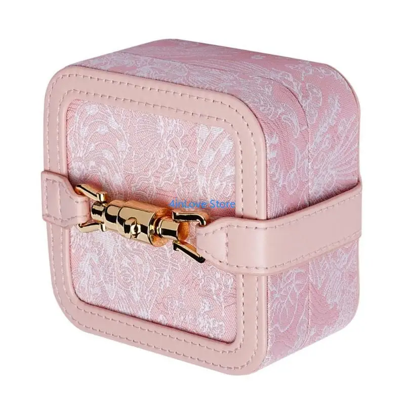

T4MD Portable Jewelry Storage Box with Retro Embossing Accessory for Collectors