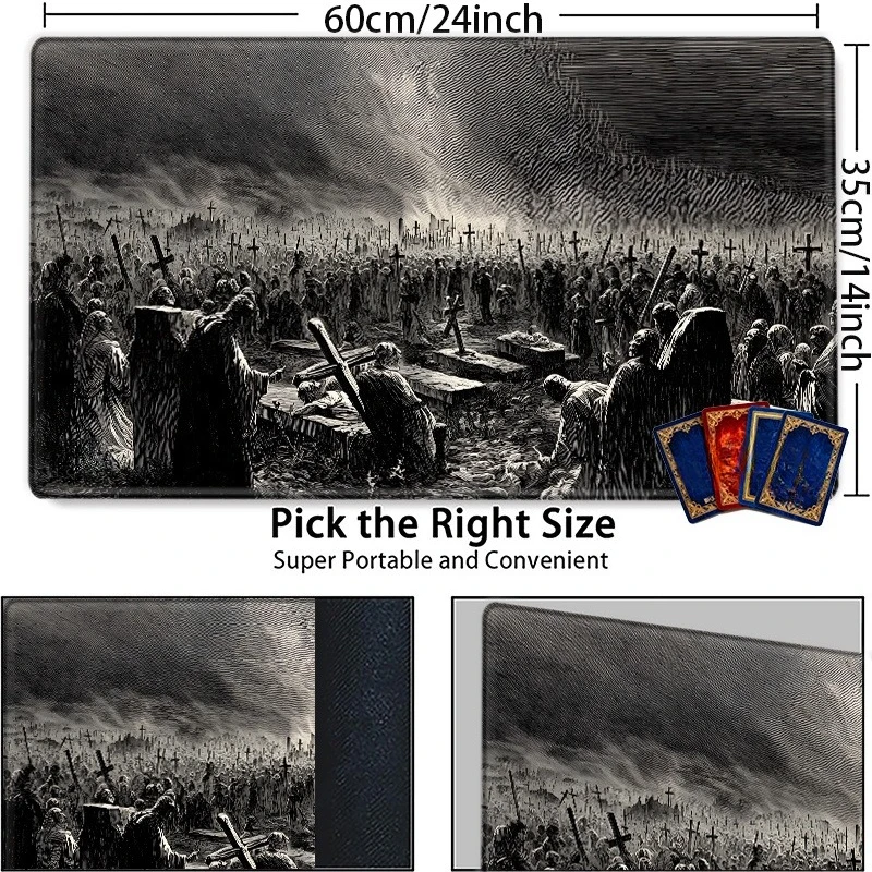 Art Nighttime Branch and Leaf Play Mat - Non-slip and durable surface, perfect for CCG, TCG, RPG games and tabletop decoration