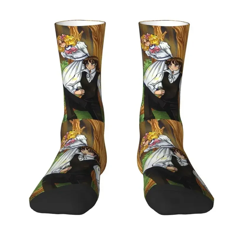 Novelty Printing Terry And Candy In The Forest Socks for Men Women Stretchy Summer Autumn Winter Manga Candy Candy Crew Socks