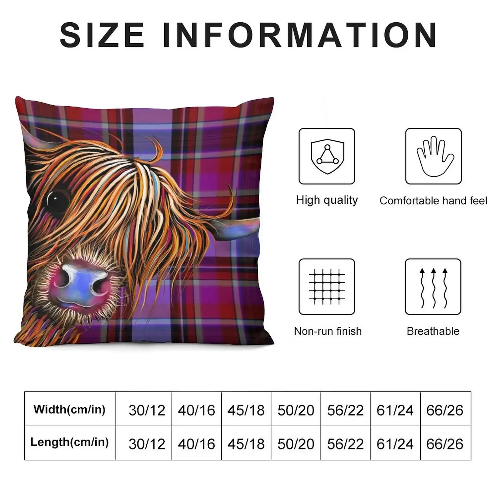 SCoTTiSH HiGHLaND CoW ' TaRTaN SuGaR LuMP ‘ ' by SHiRLeY MacARTHuR Throw Pillow Luxury Pillow Cover Sofa Cushion pillow